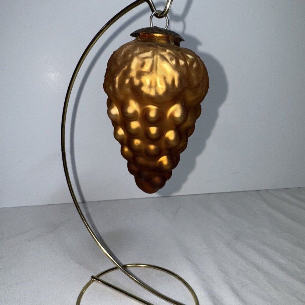 X Large Midwest Kugel Gold Christmas Tree Ornament Grape Heavy Made USA - Picture 4 of 8